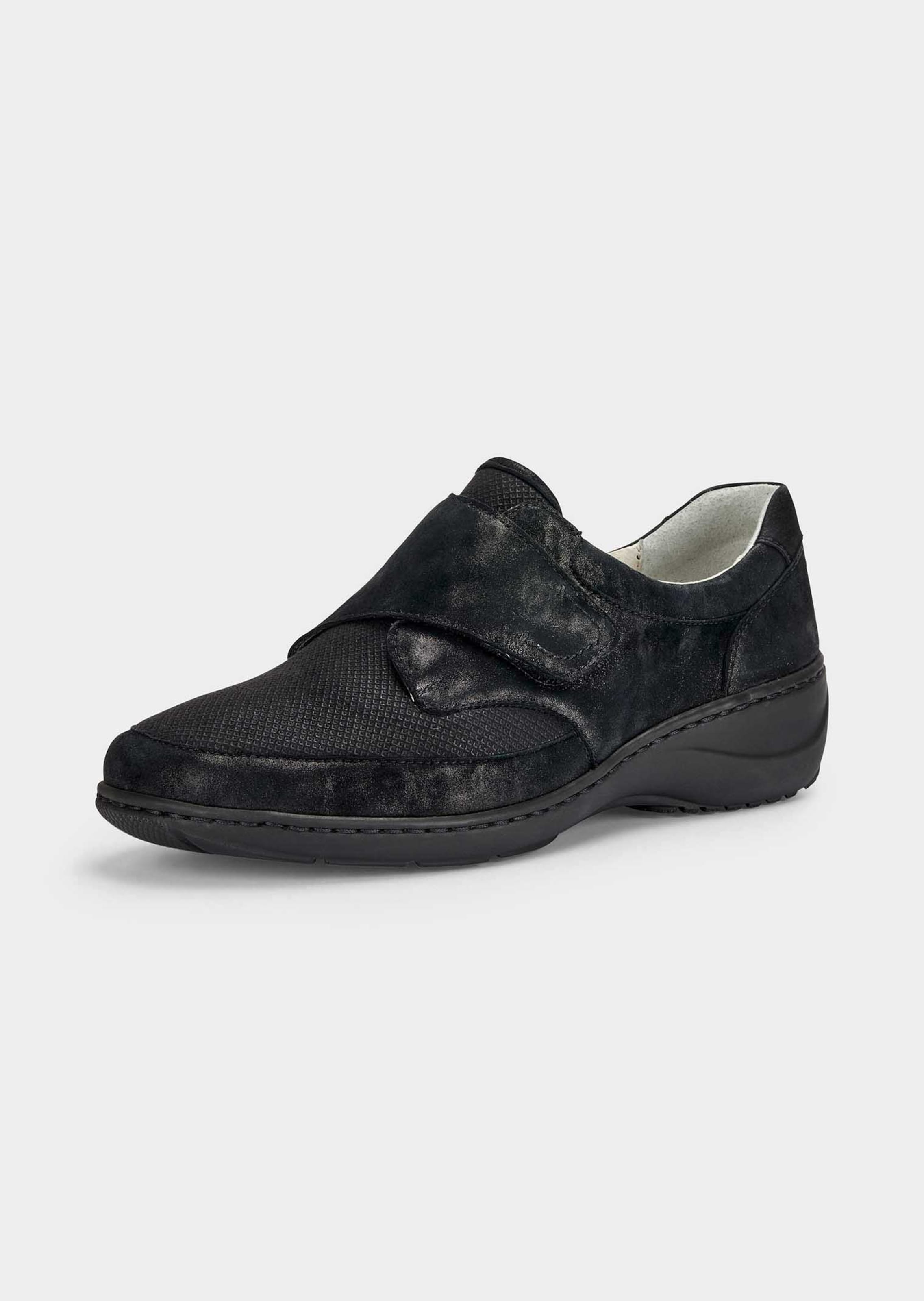 Slipper aus Leder und Textil - zwart - Gr. 4,5 van Goldner Fashion
