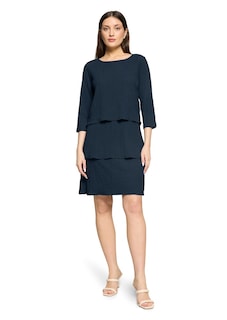 Elegante strokenjurk met schulpzoom thumbnail 1