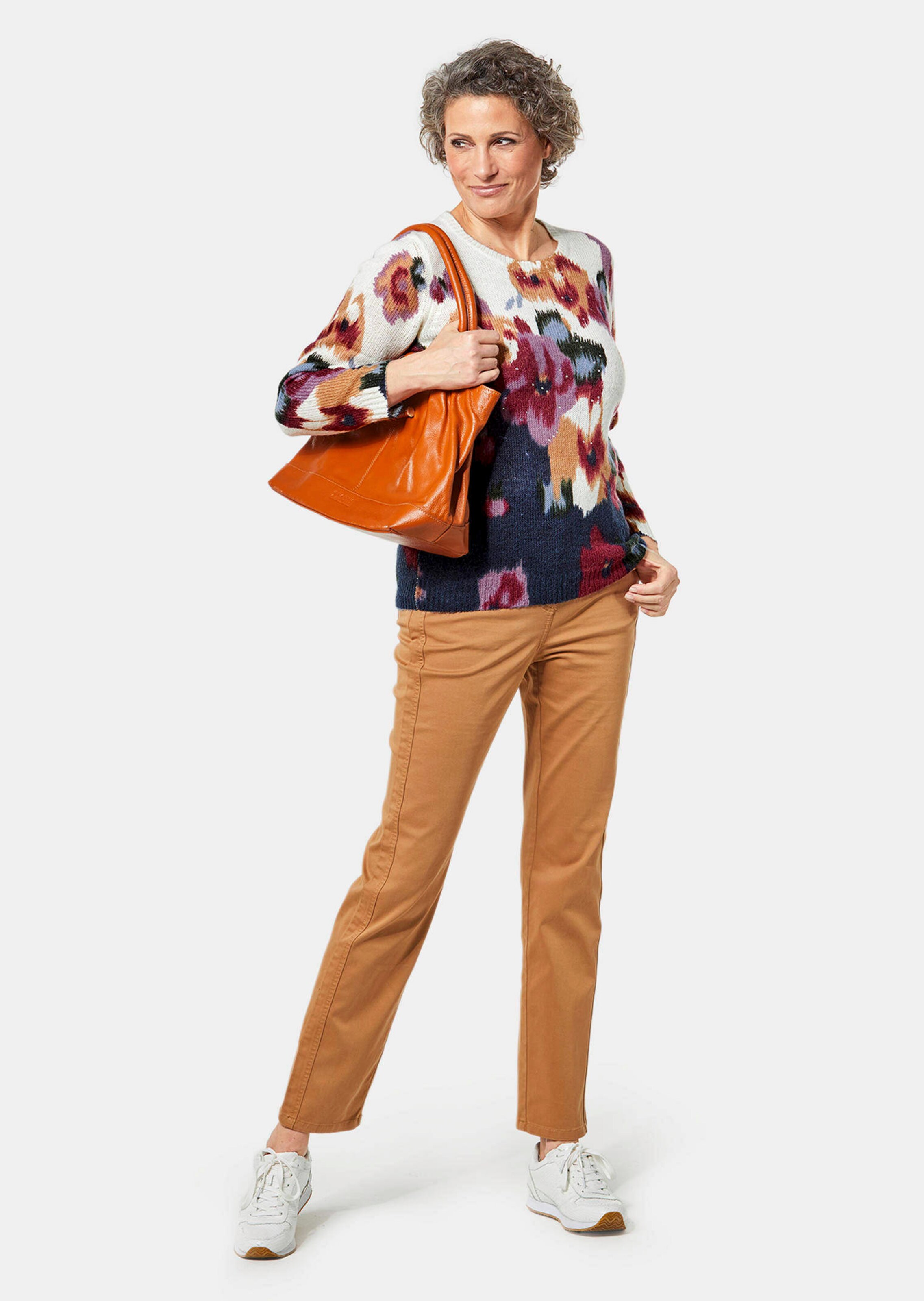 Pull à imprimé floral - crème / à motifs - Gr. 50 de Goldner Fashion