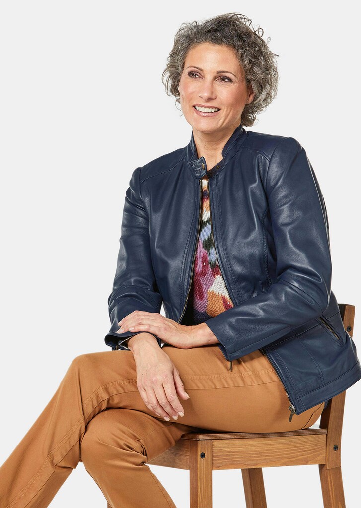 Hochwertige, zeitlose Echt-Lederjacke