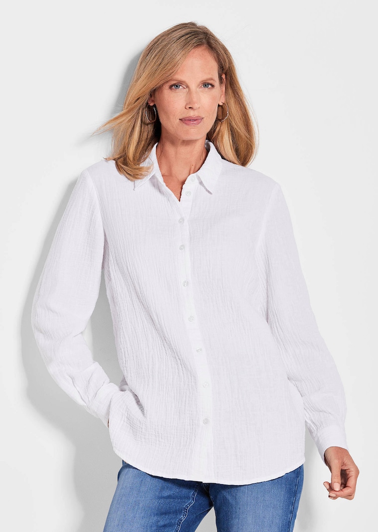 Hemdbluse aus Baumwoll-Musselin