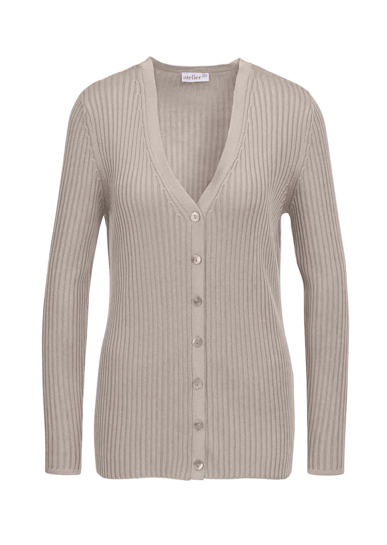 Onderhoudsarm tricot jasje met hoogwaardige ribstructuur