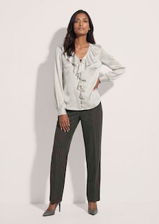 Blouse en satin avec volants thumbnail 2