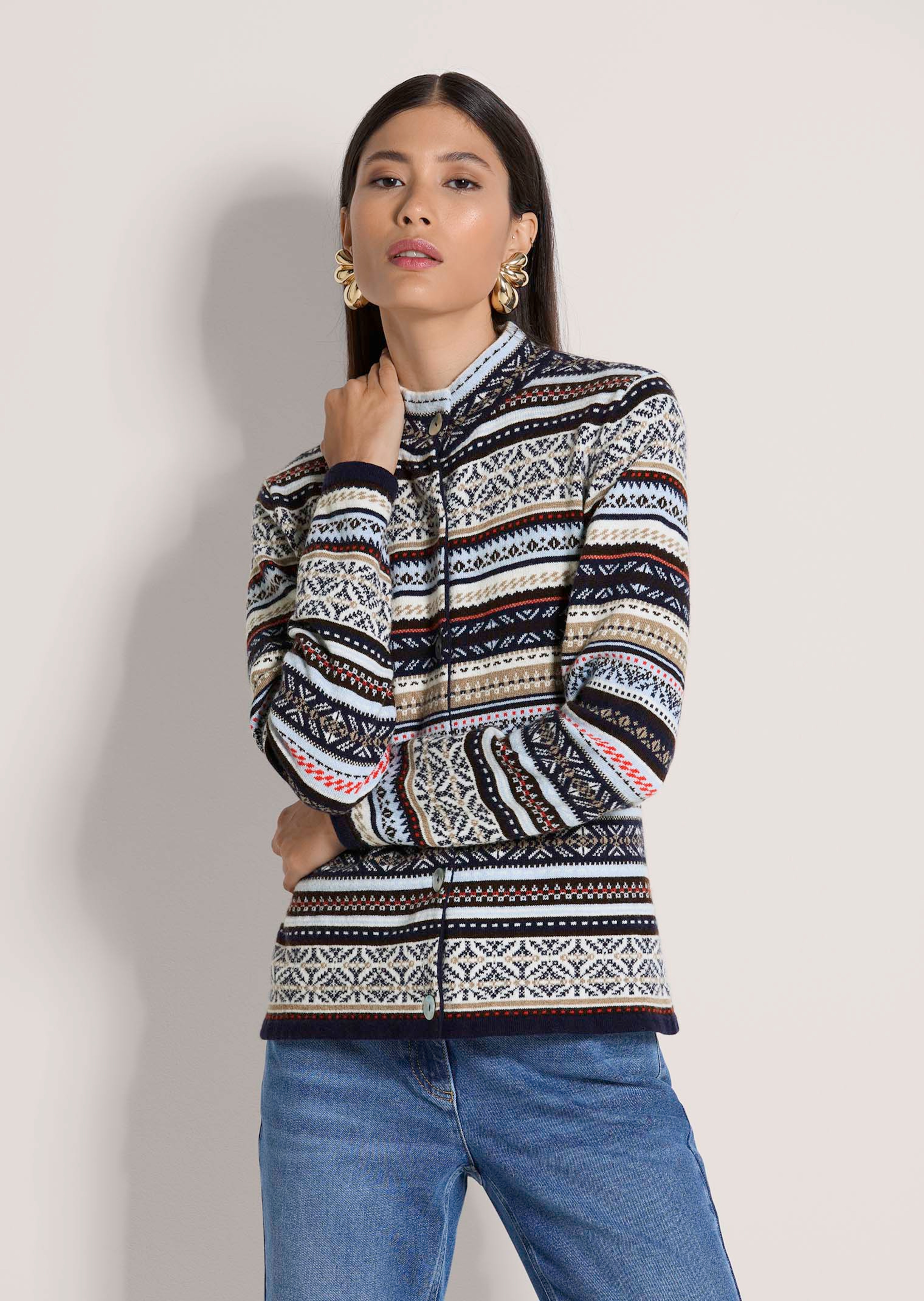 Cardigan jacquard à motif norvégien