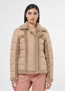 Steppjacke im Bikerstyle mit Webpelz-Akzenten thumbnail 1