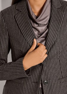 Klassischer Nadelstreifen-Blazer mit Wolle thumbnail 5
