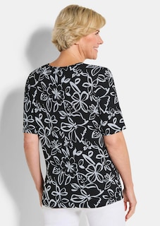 Jersey-Shirt mit Blumenmuster thumbnail 3