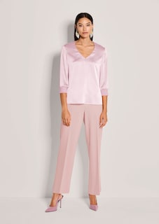 Blusenshirt aus Seidenstretch mit V-Ausschnitt thumbnail 2