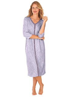 Chemise de nuit en coton avec patte de boutonnage thumbnail 1