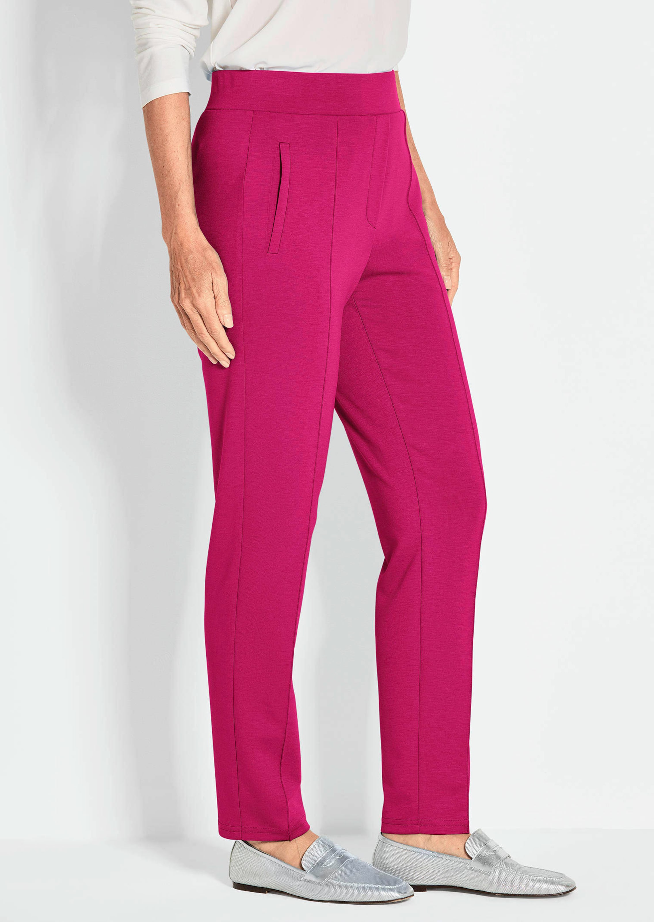 Pantalon ample SARA en jersey de viscose sur fuchsia | GOLDNER