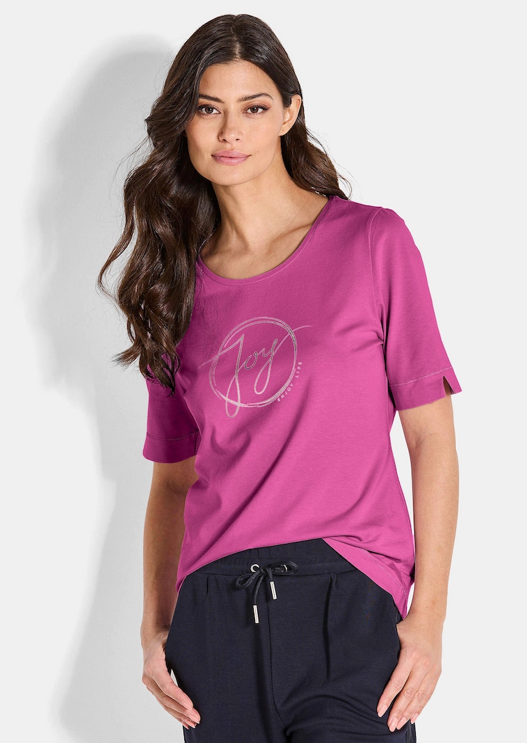 T-Shirt mit Metallic-Print