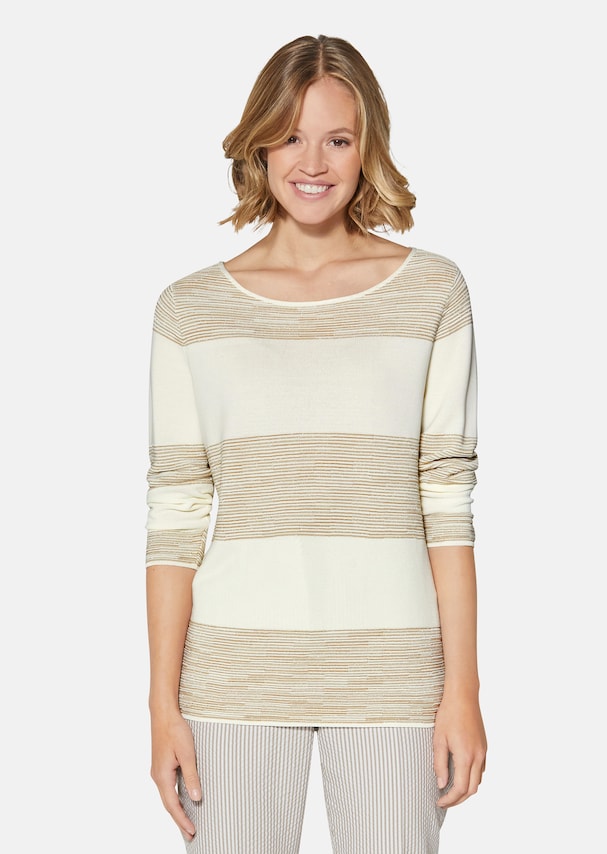 Striped jumper with glitter effect