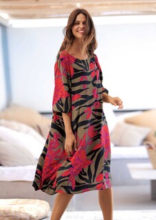 Bedrucktes Kleid in H-Linie thumbnail 7