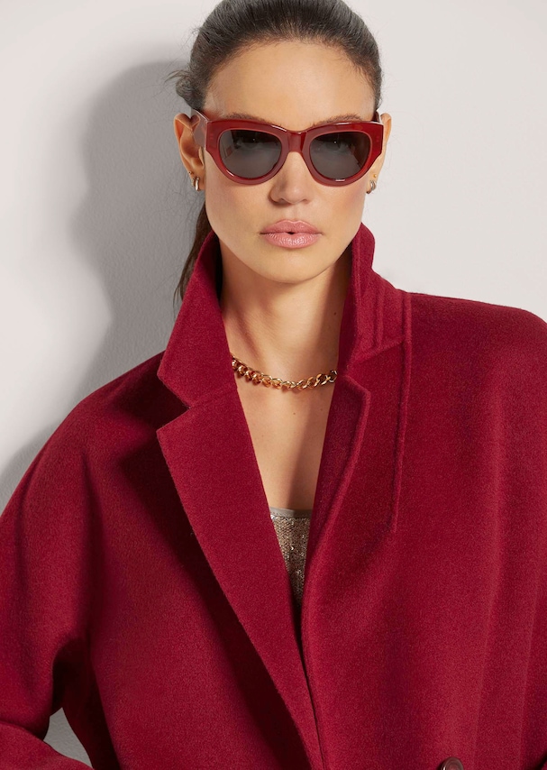 Doubleface-Mantel aus reiner Wolle 3