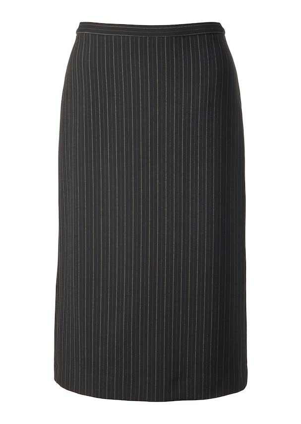 Narrow pinstripe skirt with pleats