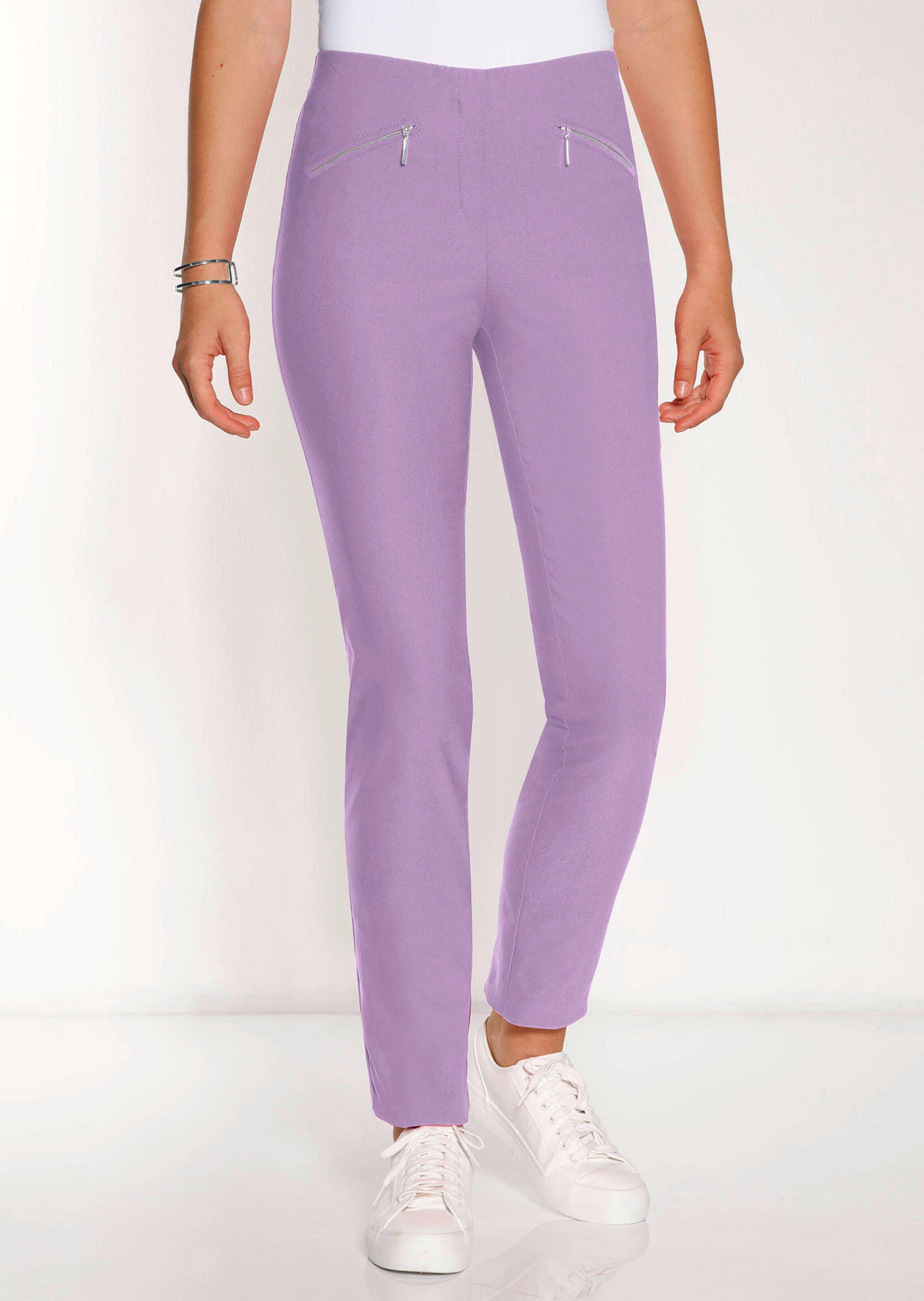 Pantalon hyper LOUISA extensible avec poches zippées - mauve - Gr. 54 de Goldner Fashion