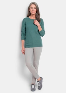 Fijn gebreide tricot pullover met boothals thumbnail 2