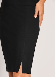 Kurzer Bleistiftrock aus elastischem Jersey thumbnail 5