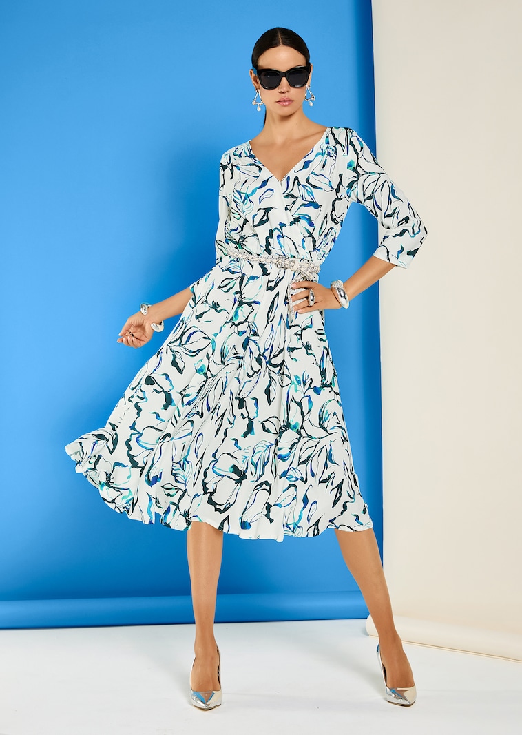 Langes Kleid im Wickel-Look