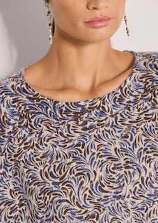 Bedruckter Kaschmirpullover mit Fledermausärmeln thumbnail 5