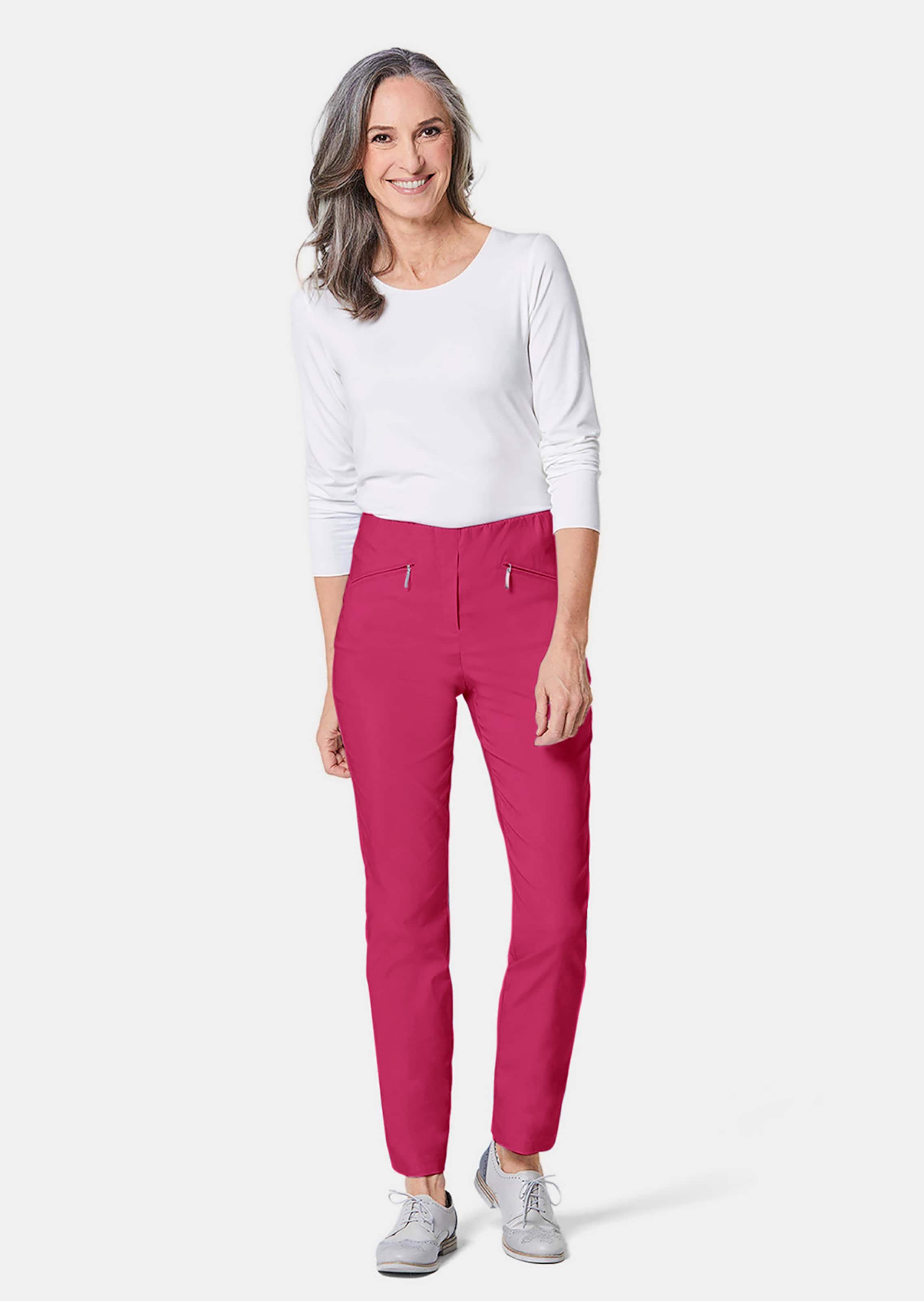 Pantalon hyper LOUISA extensible avec poches zippées - fuchsia - Gr. 24 de Goldner Fashion