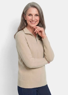 Tricot pullover met troyerkraag thumbnail 1