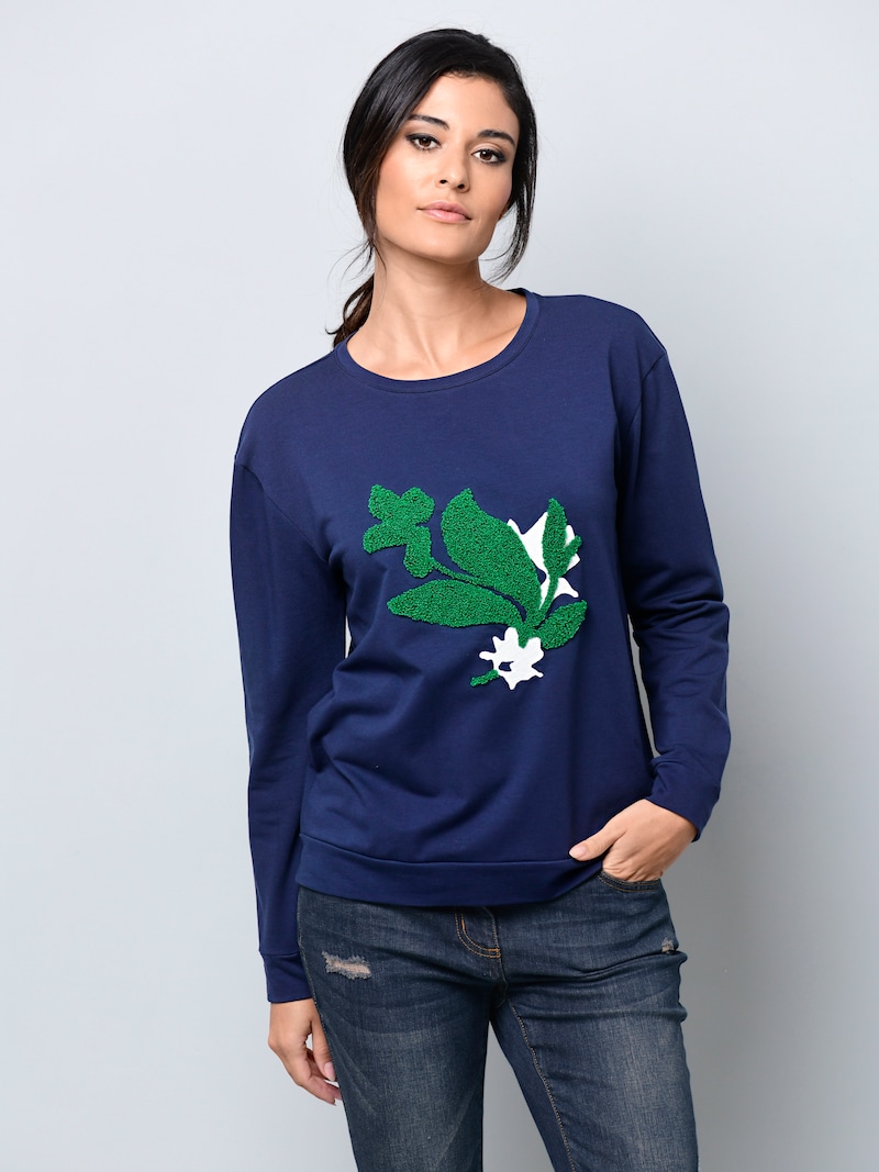 Sweatshirt mit floralem 3D-Print