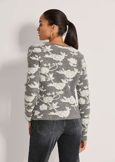 Pullover mit floralem Jacquard-Muster thumbnail 3