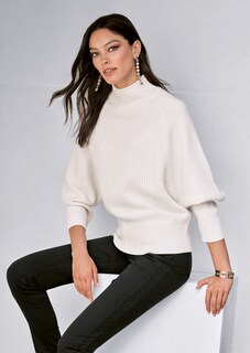 Stehkragen-Pullover mit Fledermausärmeln thumbnail 7