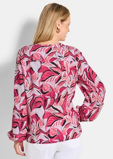 Viskose-Bluse mit Statement-Ärmeln thumbnail 3