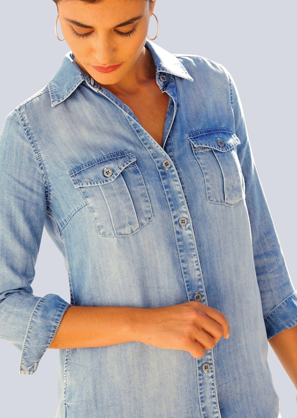 Hemdblusenkleid in Jeansoptik aus trageangenehmer Lyocellware 6