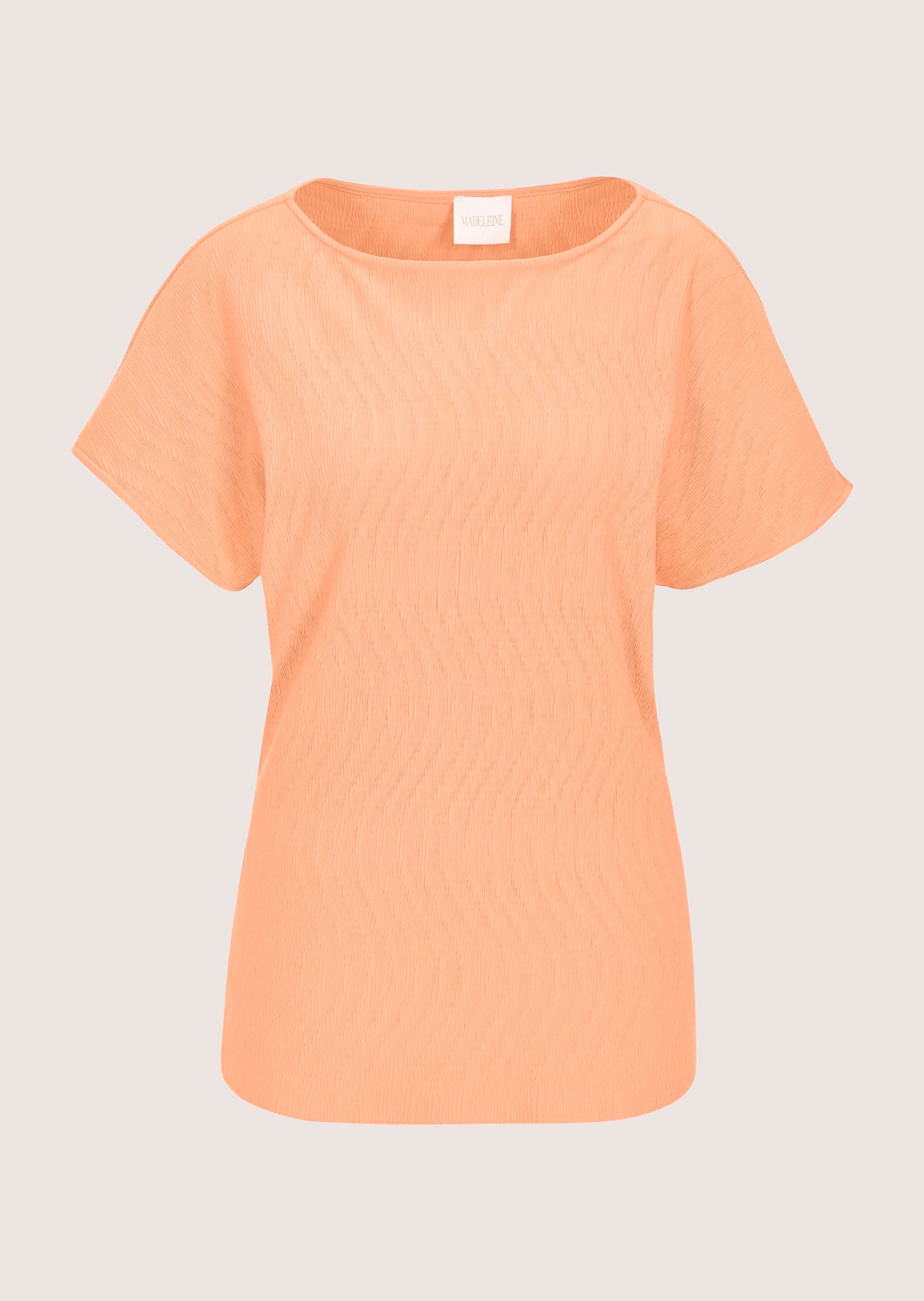 Struktur-Shirt mit U-Boot-Ausschnitt