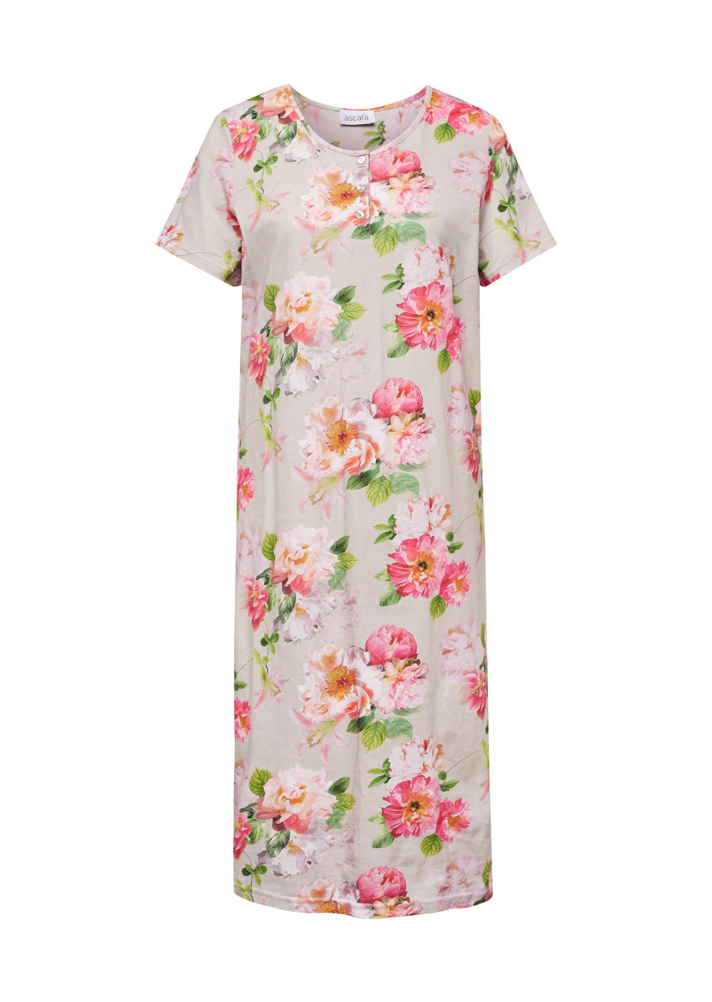 Halbarm-Nachthemd mit Knopfleiste