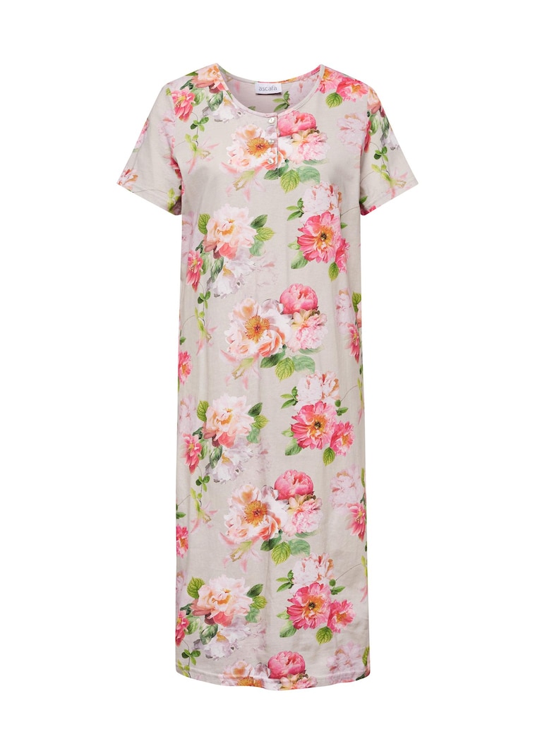 Halbarm-Nachthemd mit Knopfleiste