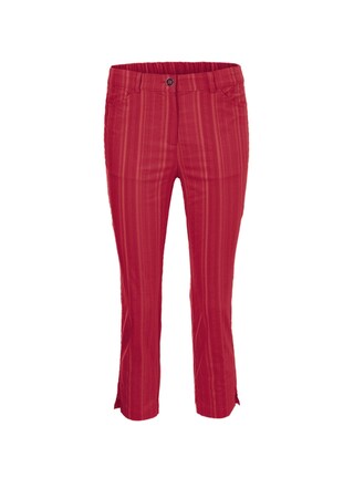 rouge Pantalon court structuré en tissu extensible