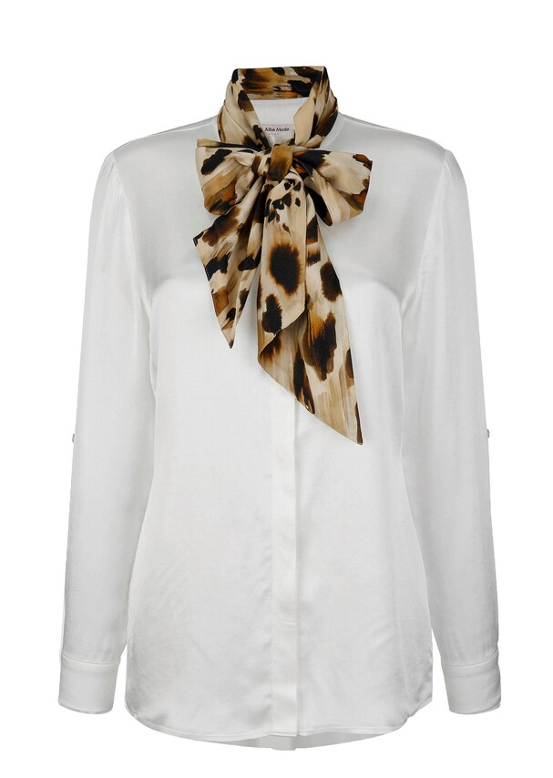 Bluse mit bedruckter Schluppe 2