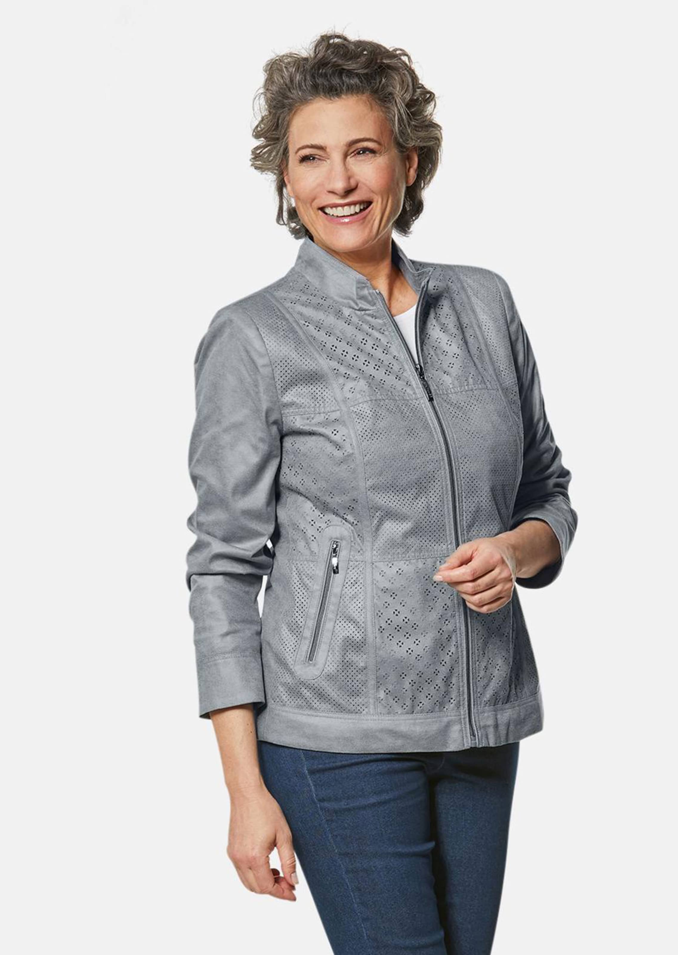 Blazer in weicher Velourslederoptik