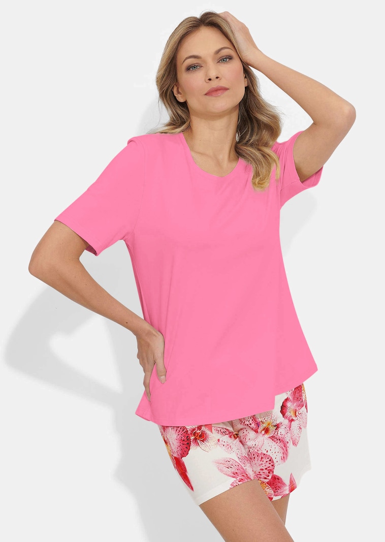 Shorty-Set mit femininem Blütendruck