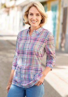 Elegante overhemdblouse met ruiten thumbnail 5