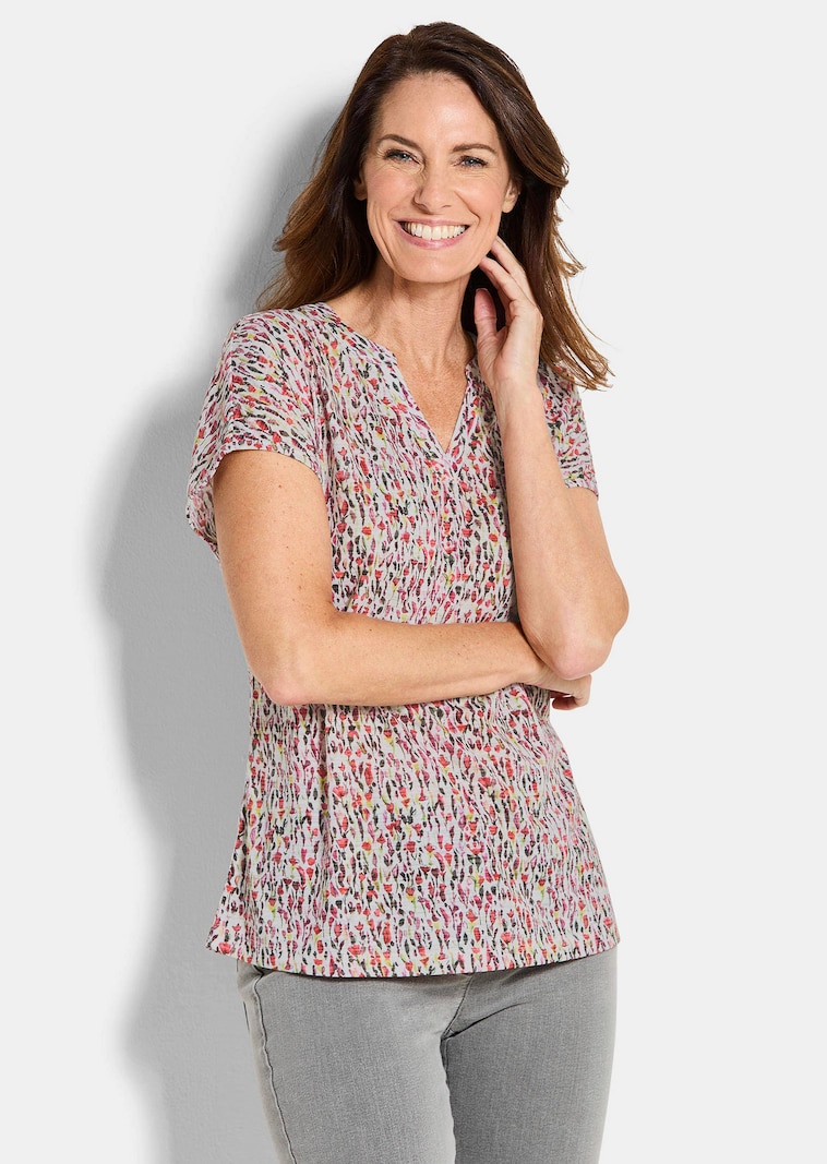 Jersey-Shirt mit Millefleurs-Print