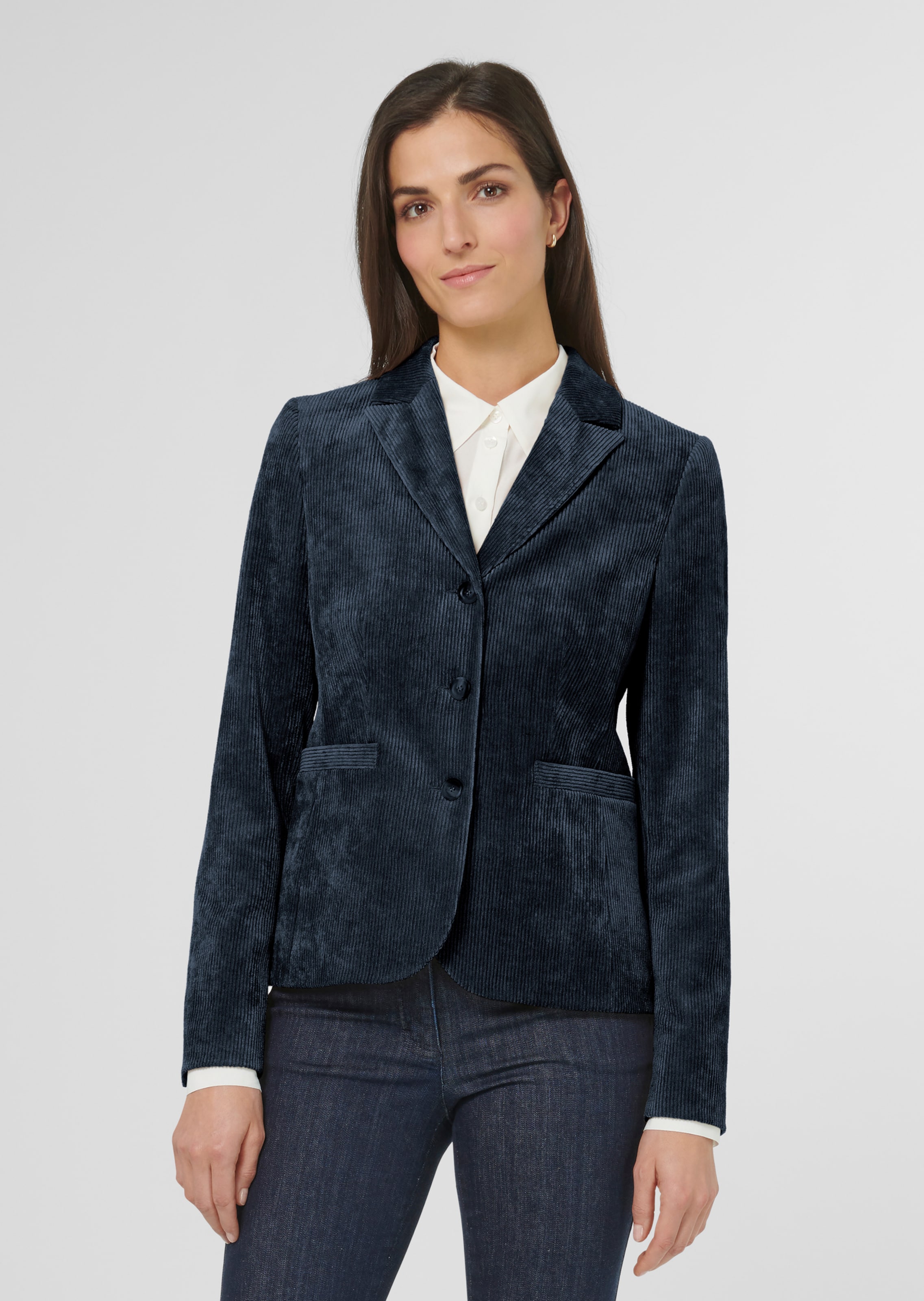 Lined corduroy blazer in navy MADELEINE Fashion