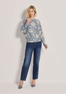 Kaschmirpullover mit Allover-Blütenprint thumbnail 2