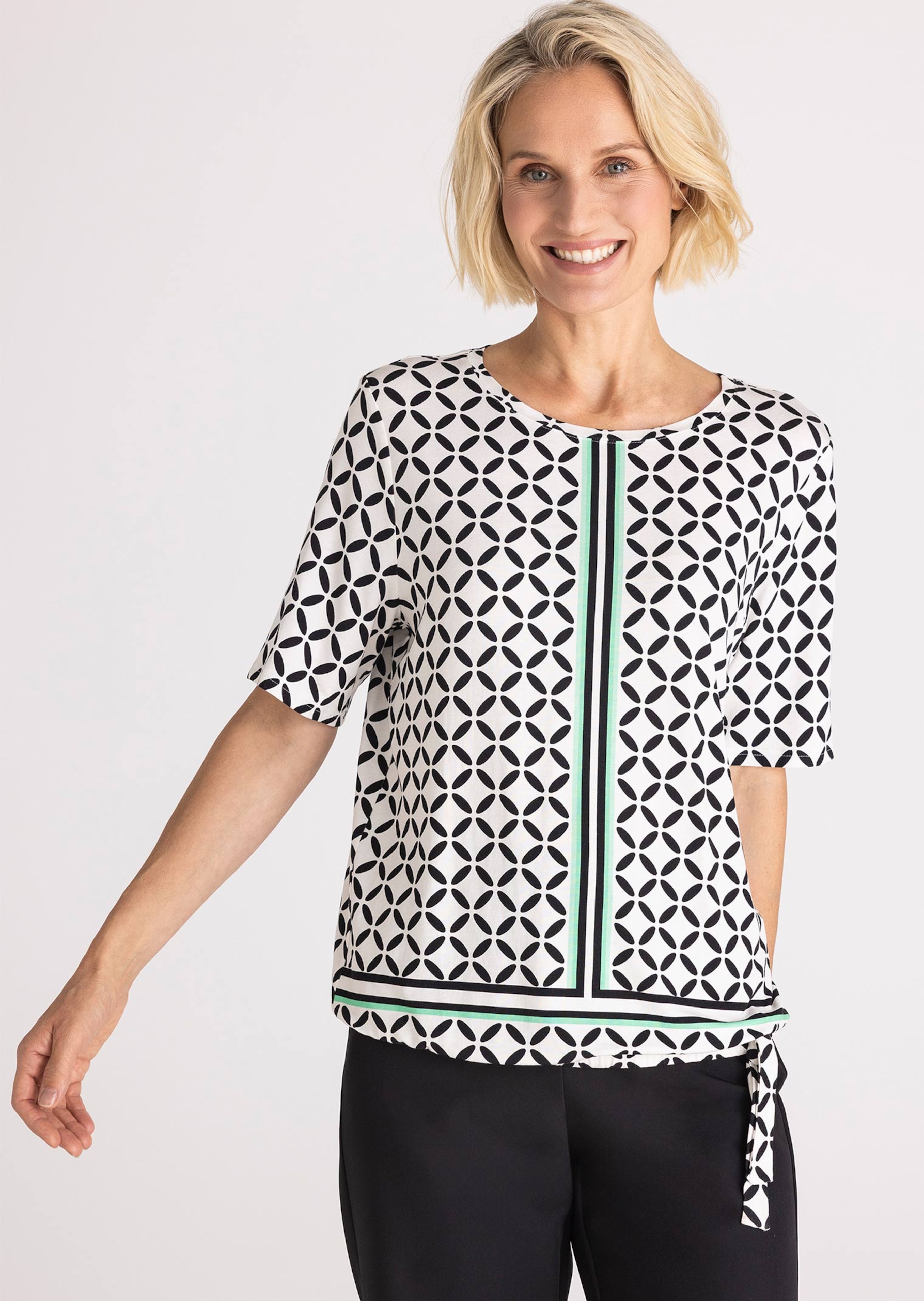 T-shirt en jersey avec base élastique et nœud décoratif