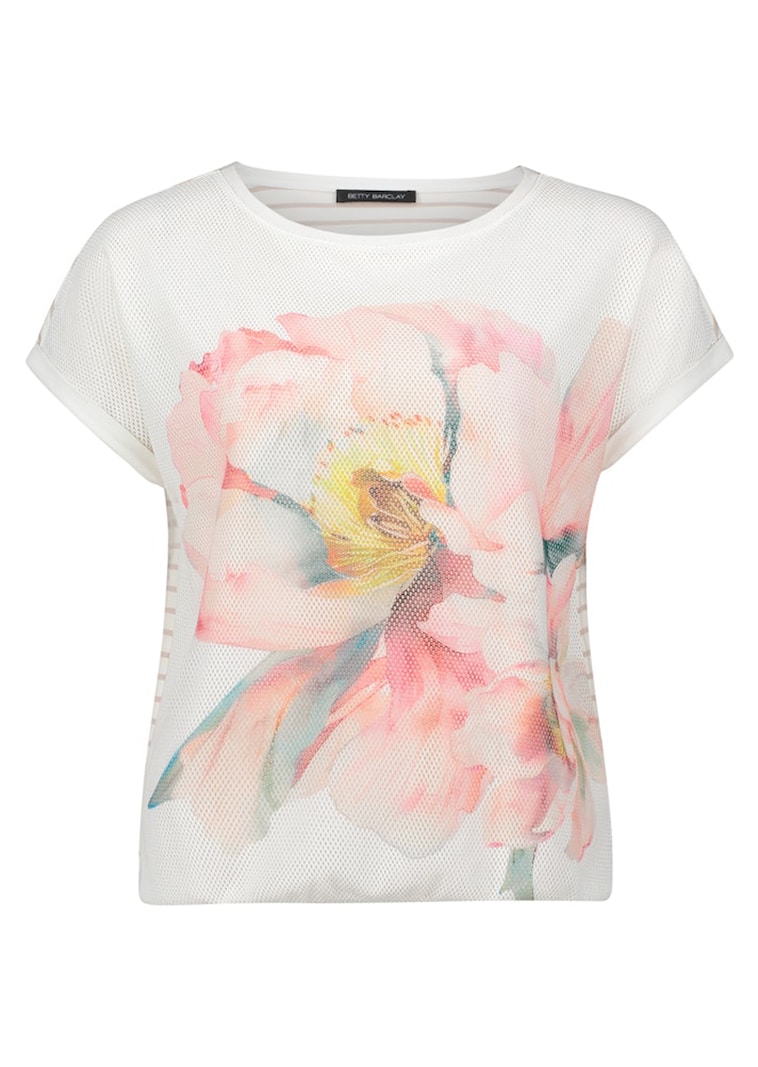 T-shirt en jersey avec empiècement en tissu filet