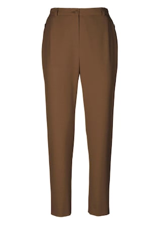 brun Pantalon CARLA à structure côtelée