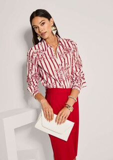 Cotton shirt in a mixed-knit pattern thumbnail 4