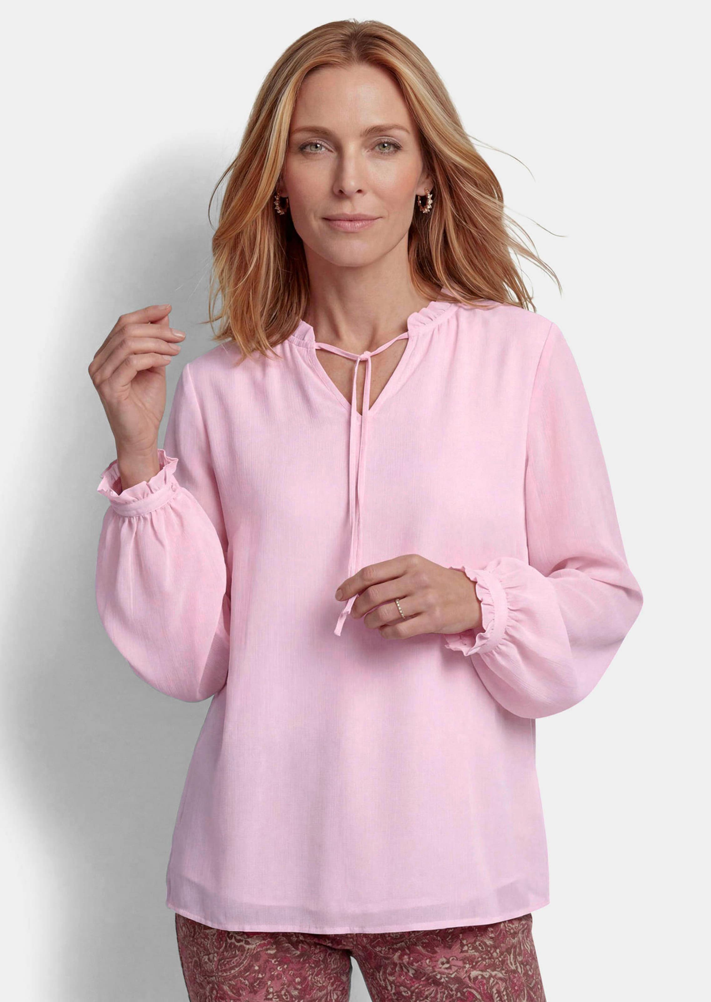 Crêpe blouse met ruches