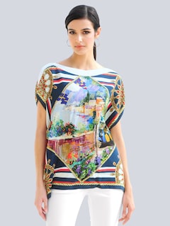 Bluse in Tuchdruckoptik thumbnail 6