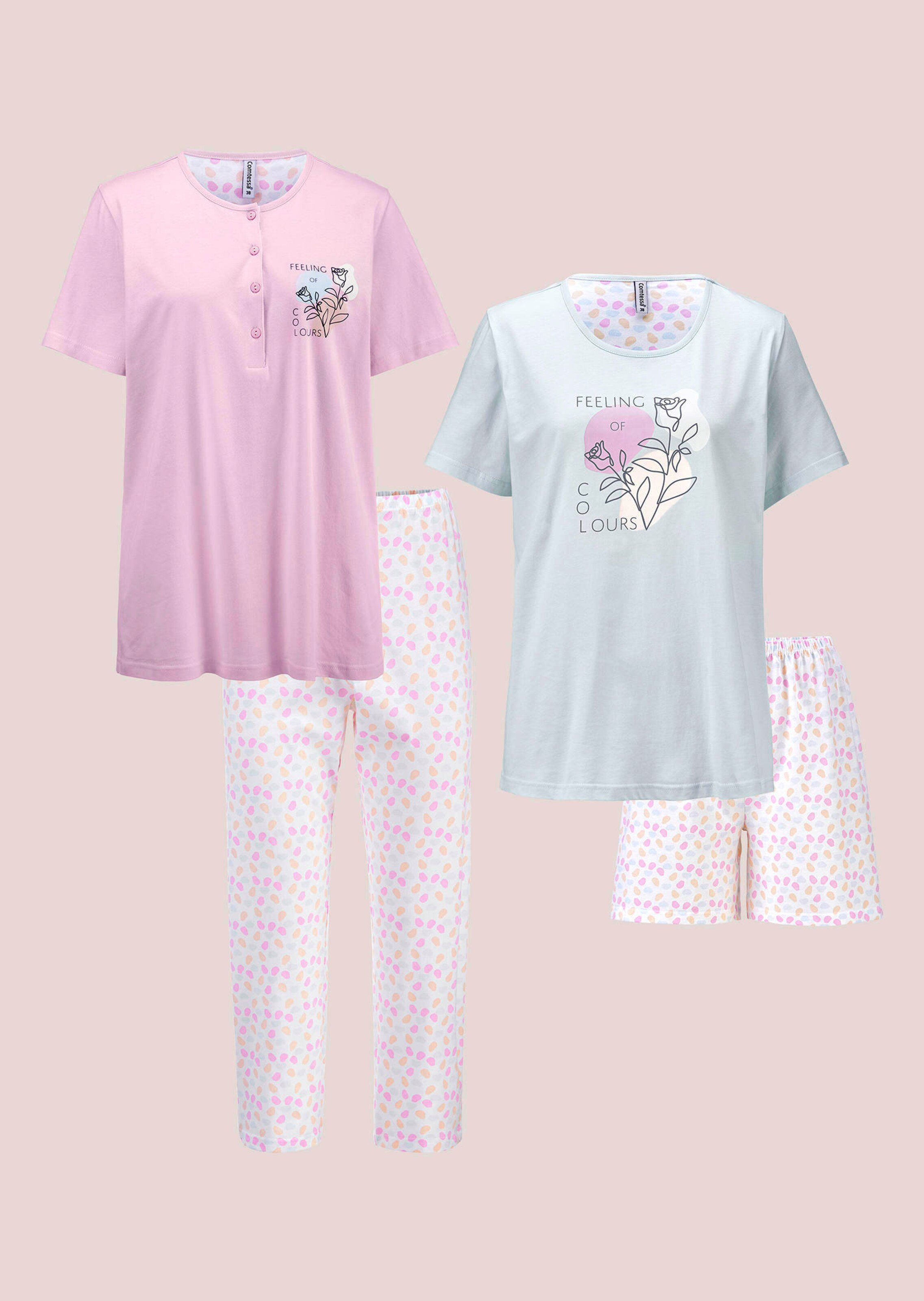 Shorty- ja pyjamasetti tuplapakkauksena