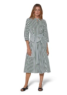 Striped shirt dress with tie sash thumbnail 2